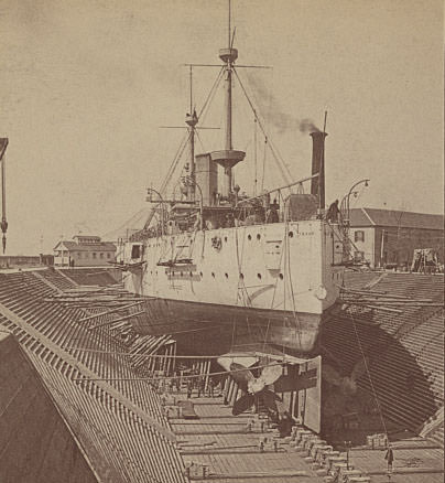 #24 Battleship Texas, U. S. N., in Dry Dock, Norfolk, 1896
