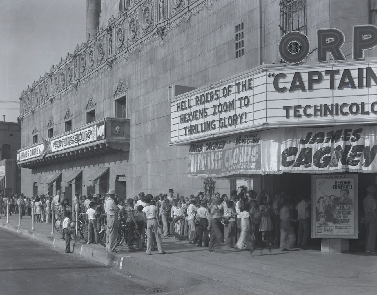 #47 Marquee for the Orpheum Theatre During the Showing of “Captains of the Clouds”, 1942