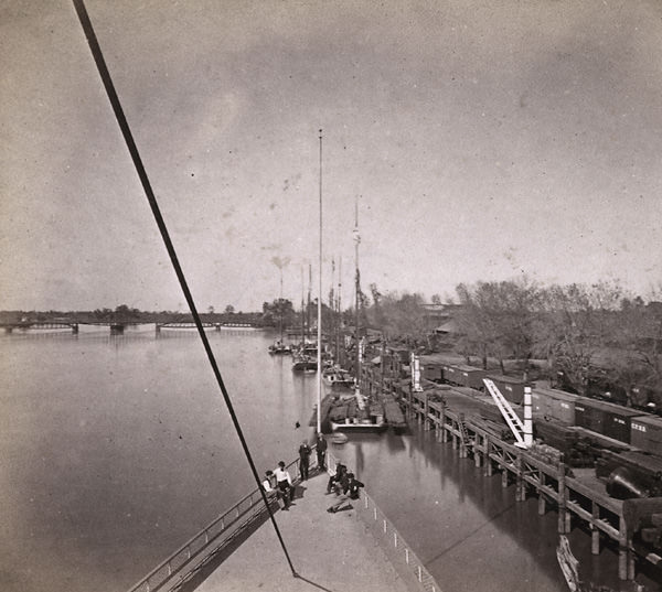 #116 The Levee at Sacramento, From the deck of the Steamer Capitol, 1870s