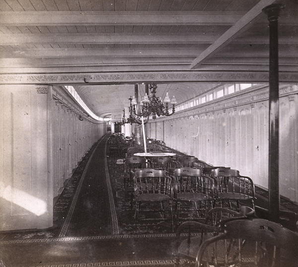 #128 Cabin of the Sacramento River Steamer Capital, 1870s