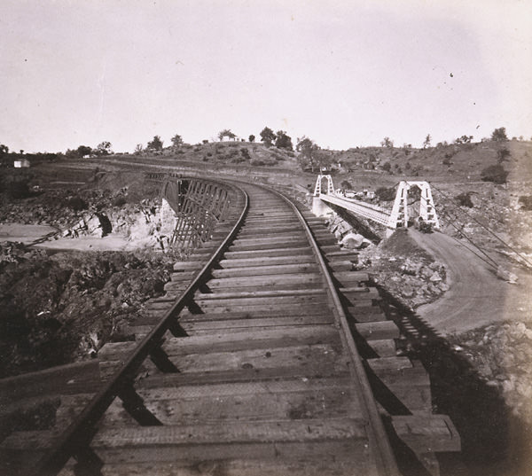 #138 Railroad and Suspension Bridges at Folsom, 1870