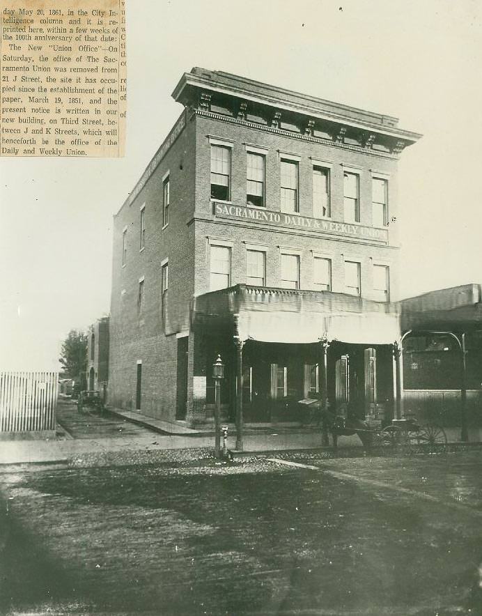 #40 Sacramento Daily & Weeklyl Union newspaper building, 1871