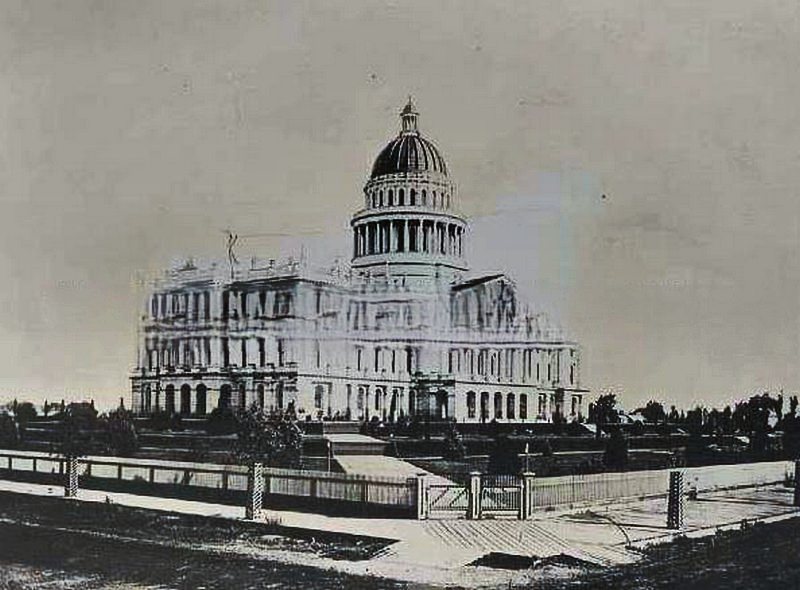 #52 Exterior view of the first machine shop of the Central Pacific Railroad Company, 1876
