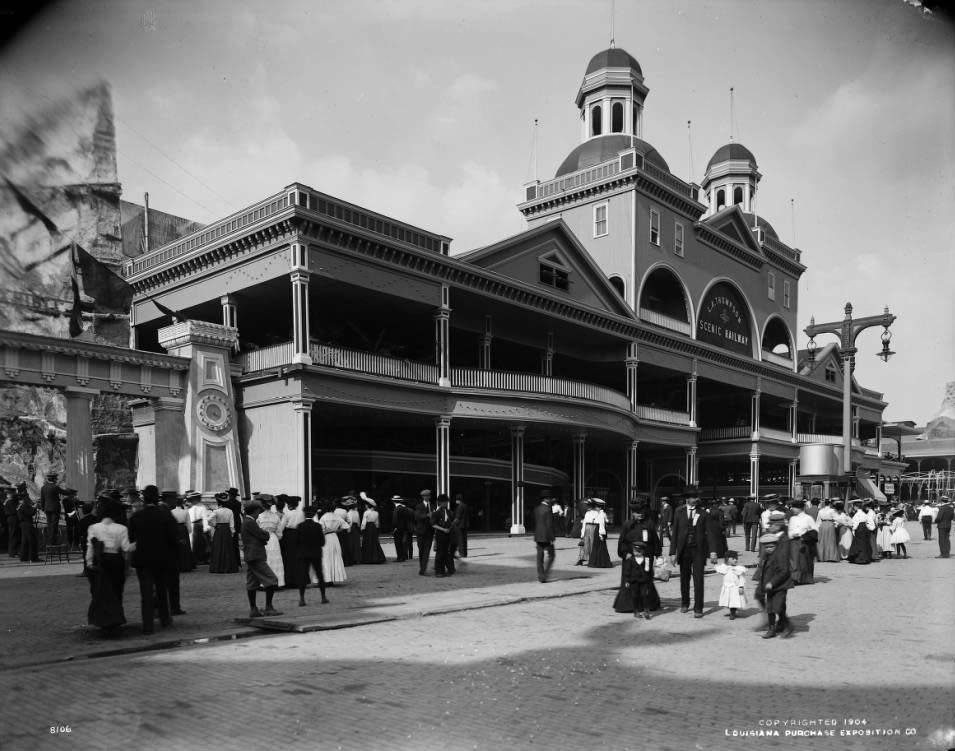 #125 With three miles of track, the Scenic Railway concession on the Pike at the Louisiana Purchase Exposition, 1904
