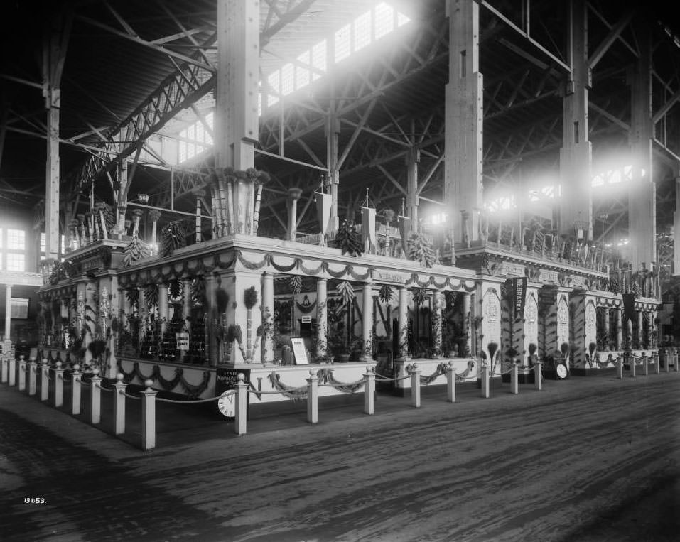 #144 Nebraska’s booth in the Palace of Agriculture at the Louisiana Purchase Exposition, 1904