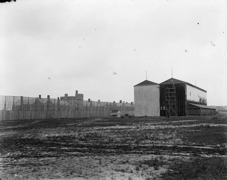#79 The aerodrome or balloon building was located on the Aeronautic Concourse, a twelve-acre area west of the Administration building at the Louisiana Purchase Exposition, 1904