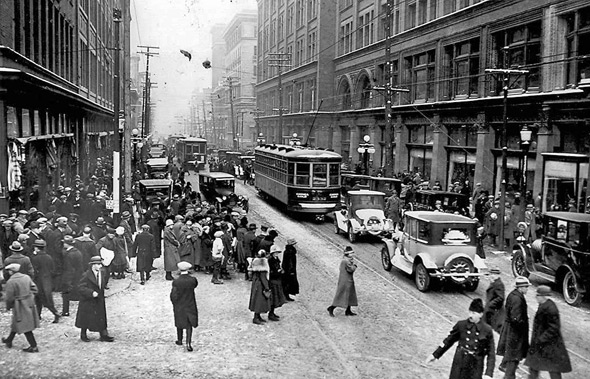 #157 Queen Street looking east from James Street, 1924