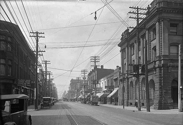 #160 Yonge Street looking north from Charles Street, 1924