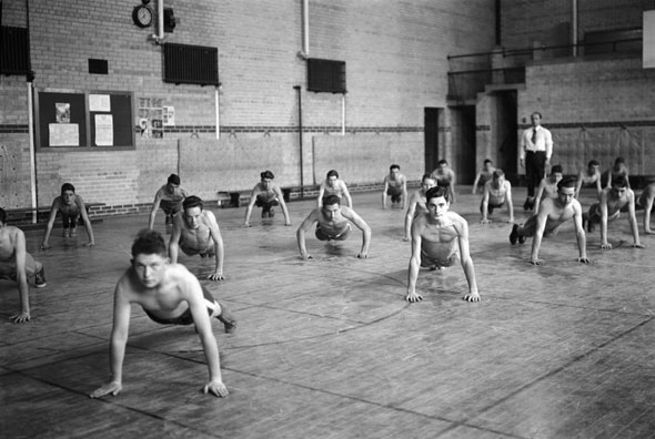 #138 High school fitness class, 1942.