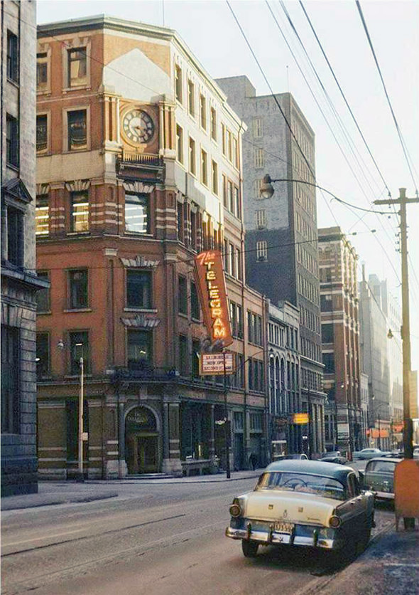 #167 Toronto Telegram Building at Bay and Melinda streets, 1950s