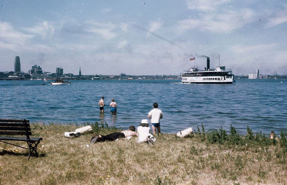 #177 Toronto harbour and ferry in the late 1950s,