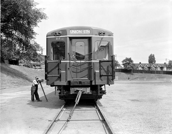 #147 A subway car with an engineer, 1950s