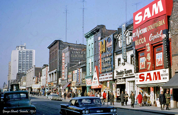 #68 Postcard view of Yonge and Gould streets, 1966