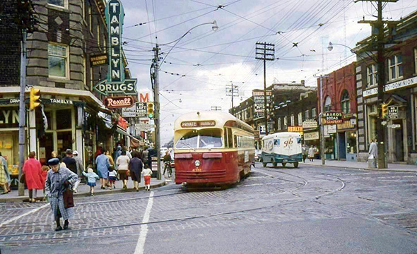 #73 Looking east on Bloor at Dovercourt, 1966