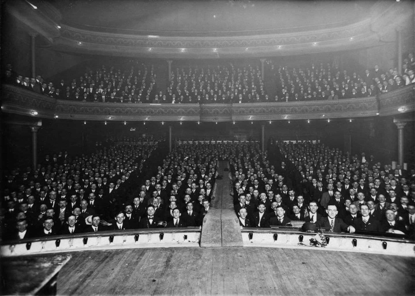 #8 Street railway strike meeting, Massey Hall, 1919.