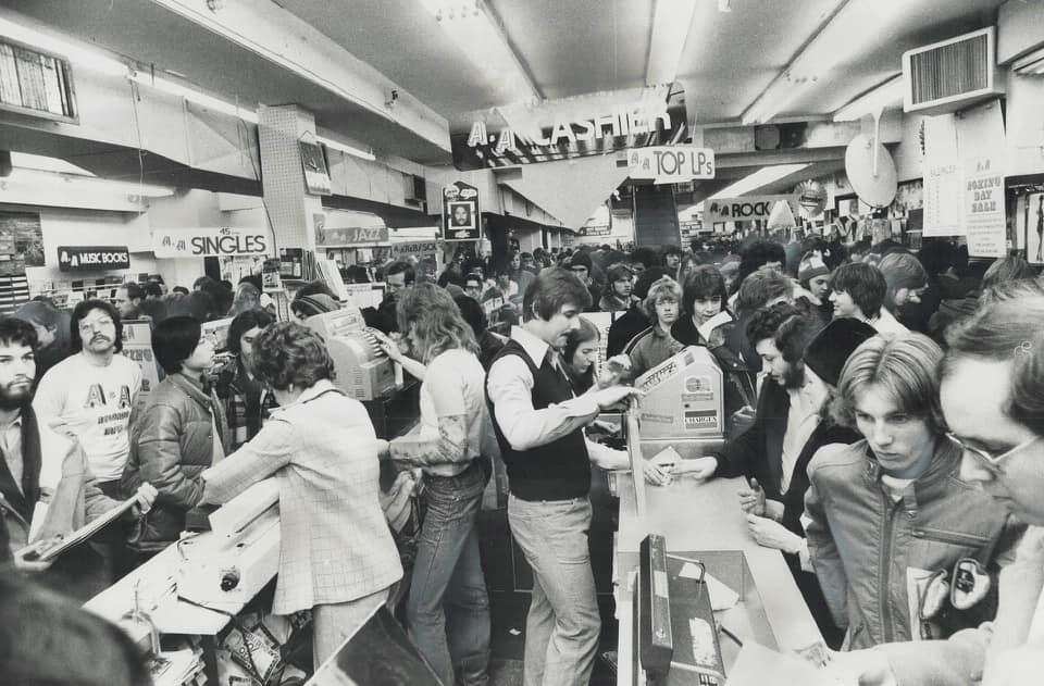 #134 Boxing day shopping at A&A Records, Yonge T., Boxing Day 1975