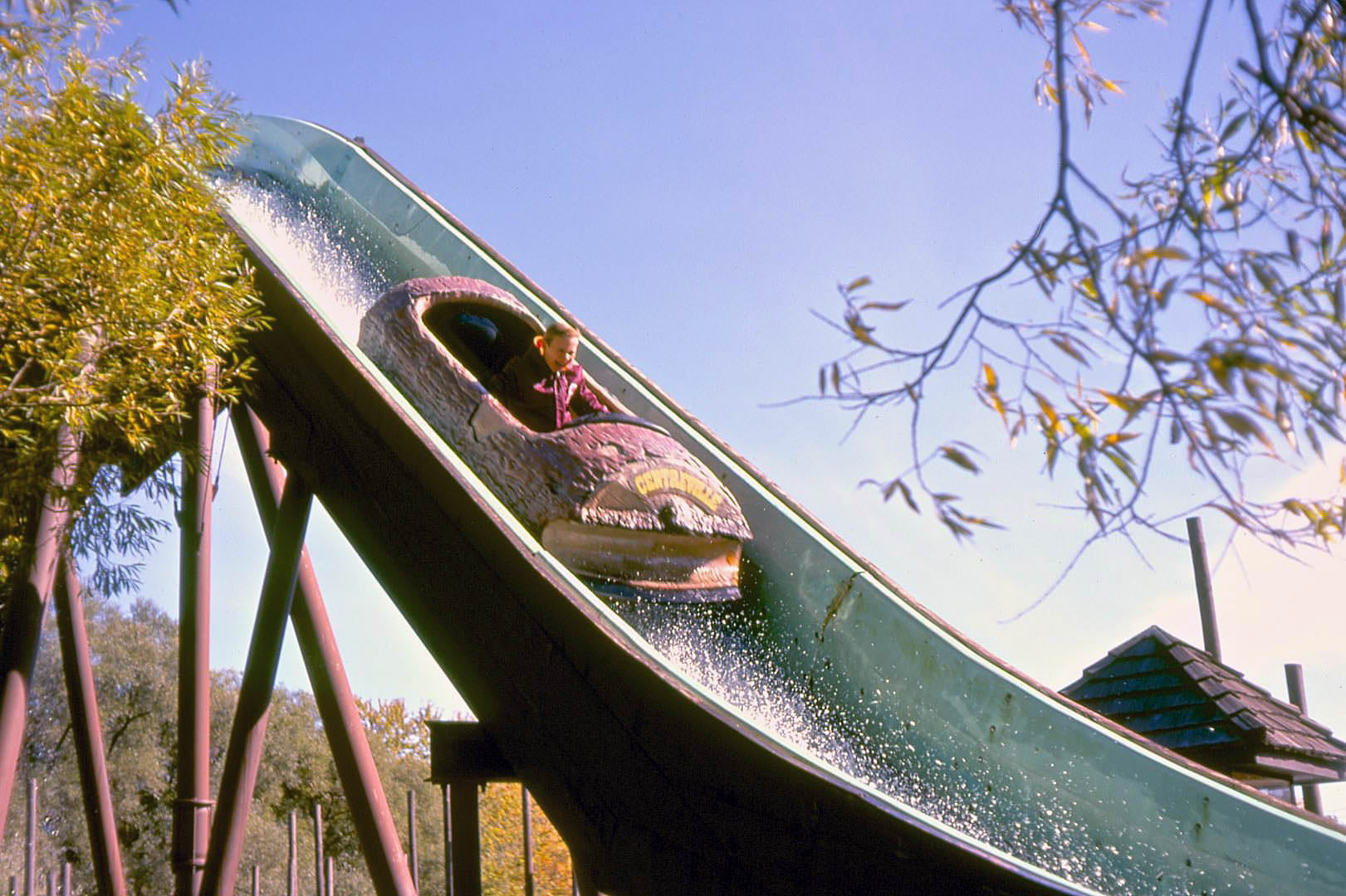#137 Saugreen Lumber Mill Log Flume Ride at Centreville, 1974.