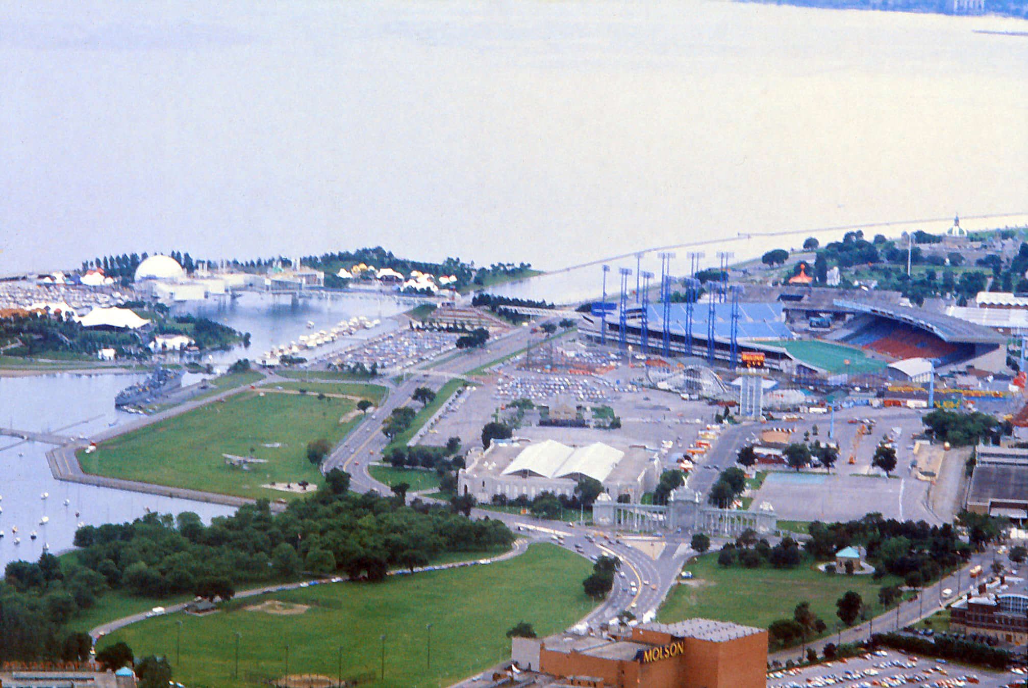 #141 CNE view from CN Tower, in the 1970s.