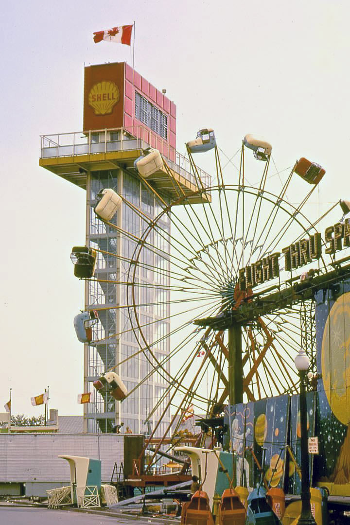 #200 Shell Tower and part of the Midway at the CNE, 1968