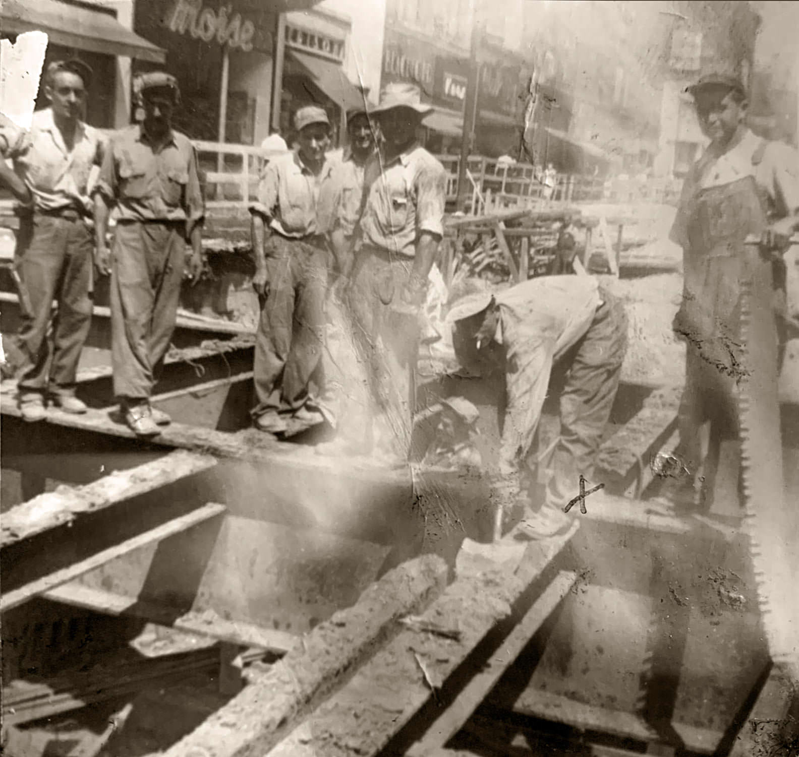 #84 Newly arrived immigrant from Italy working on the Yonge street subway, early 1950s.