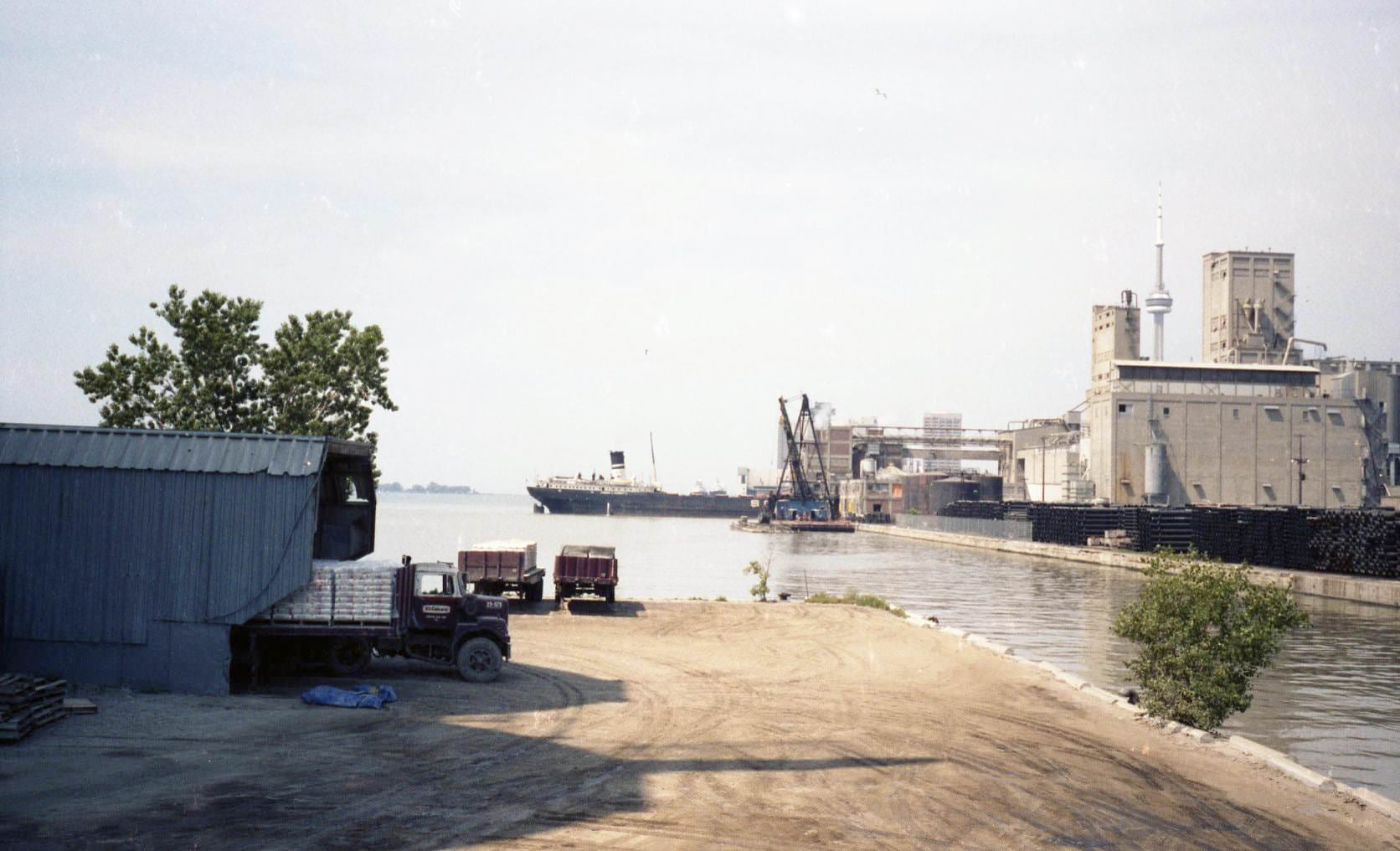 #52 View looking west from the Toronto portlands, 1981.