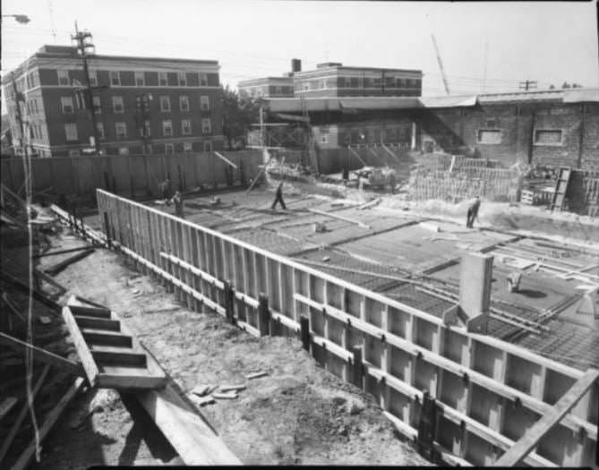 #86 Construction for a Dominion (Now a Shoppers Drug Mart) at 550 Eglinton Avenue West, 1956