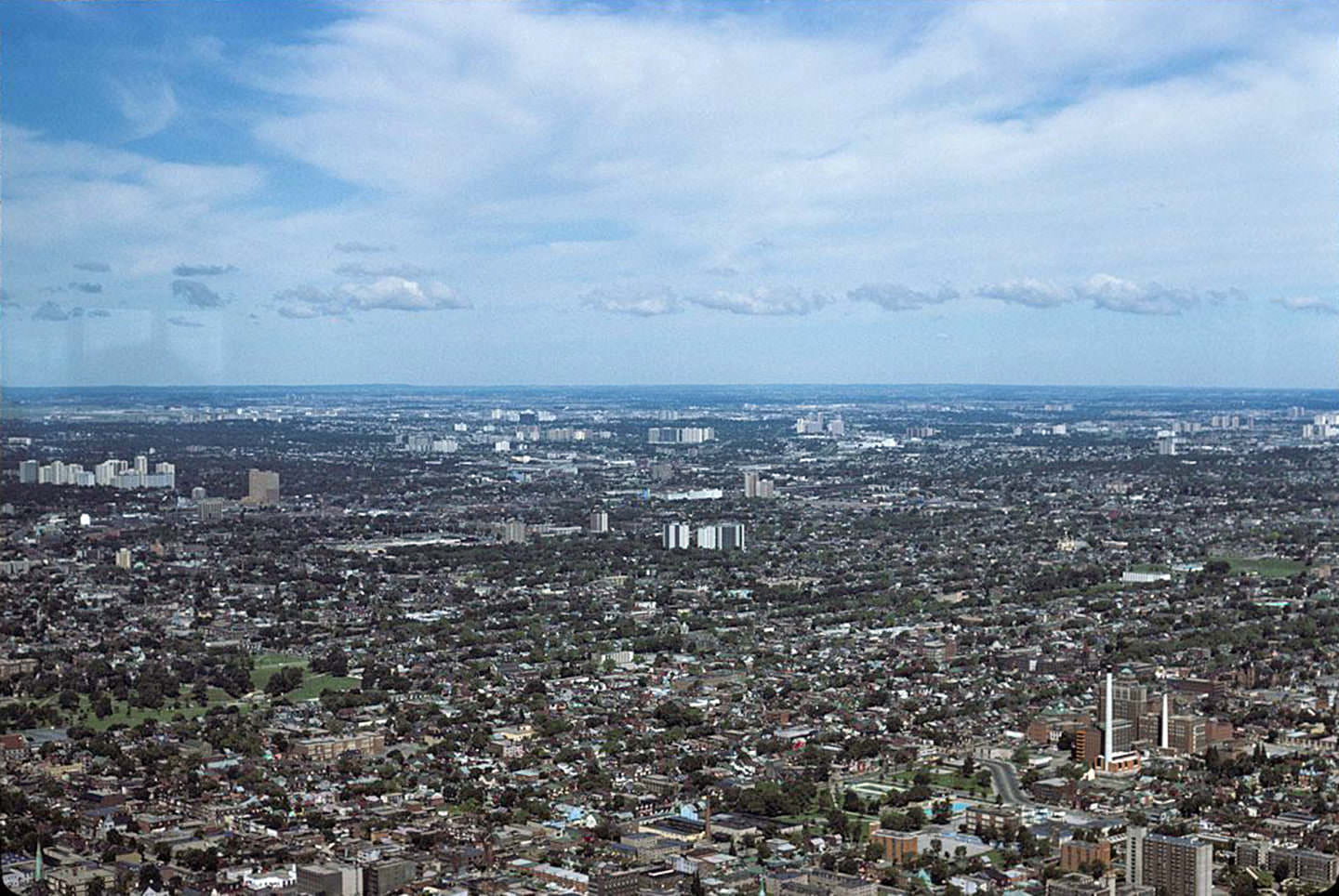 #10 Toronto, view looking northwest from the C.N. Tower, Aug. 1976.
