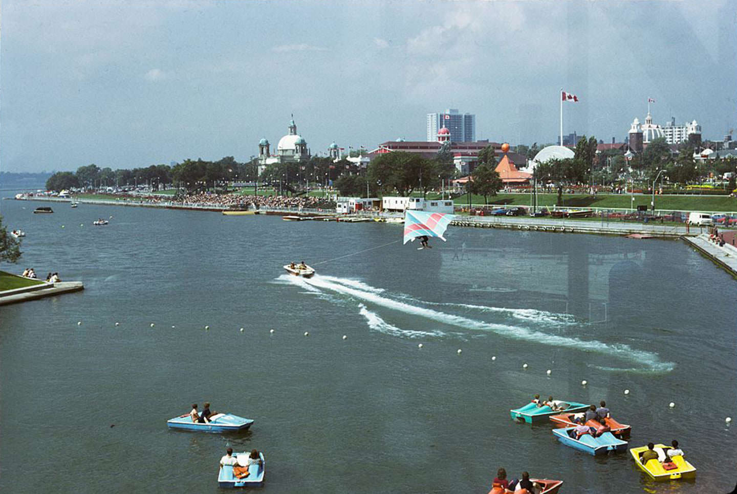 #12 Exhibition Park, view looking west from Ontario Place, Aug. 1975.