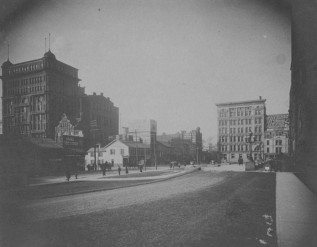 #56 In front of City Hall looking west down Queen Street, 1906