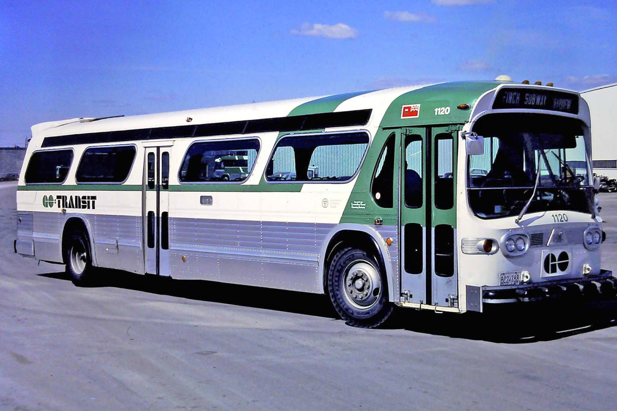 #79 This year marks the 50th anniversary of GO Transit bus operations. Here is a great Ted Wickson shot of General Motors GO Transit 1120 bus from around the mid-1970s.
