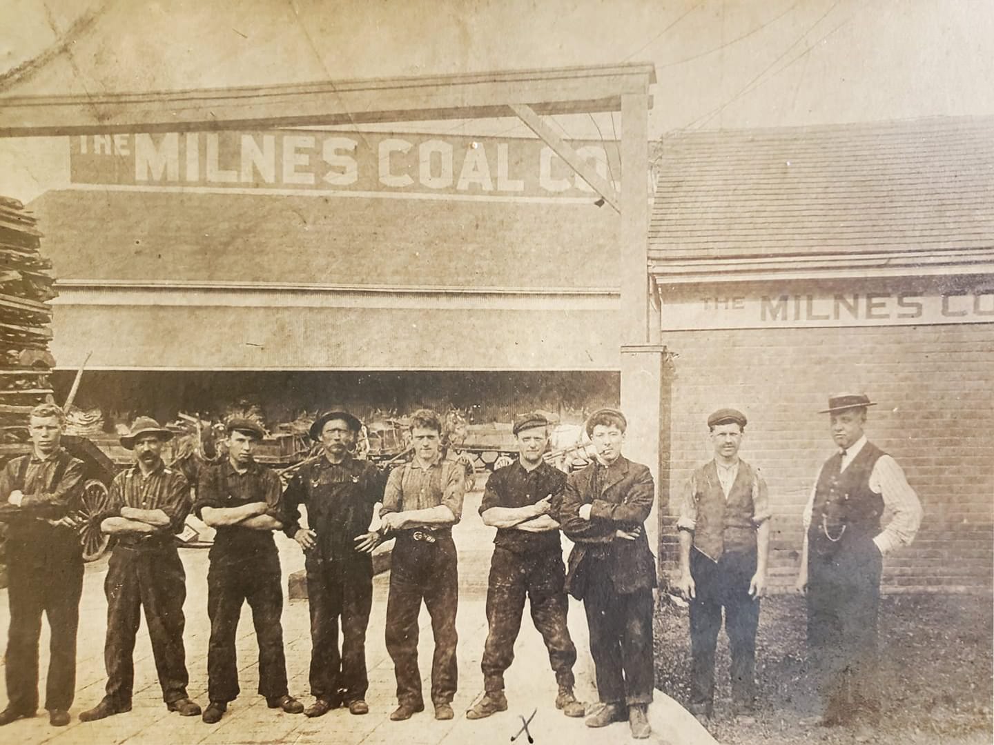 #77 A photo of the gents at Milnes Coal Co. Limited, it was on Esplanade East between Church & Market, 1910s.