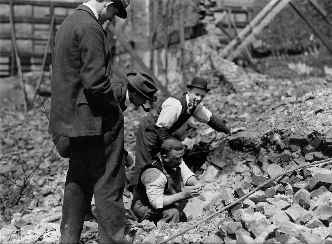 #73 Curio seekers recovering items from ruins of the Great Fire of 1904.