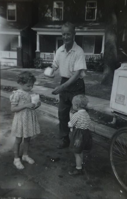 #119 Evelyn Avenue, getting popcorn for a dime, 1958