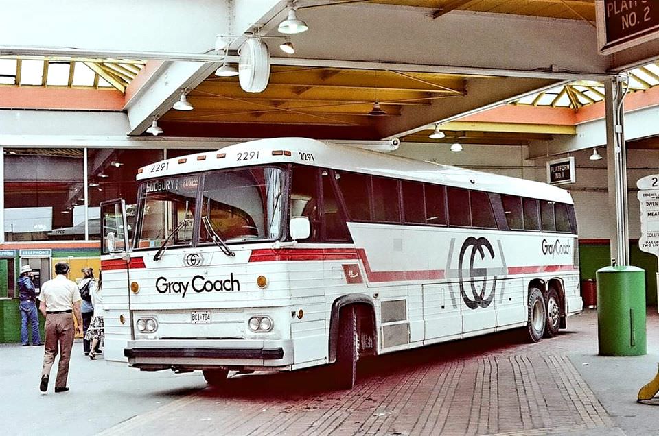 #114 Gray Coach Lines 2291 signed for Sudbury, 1984