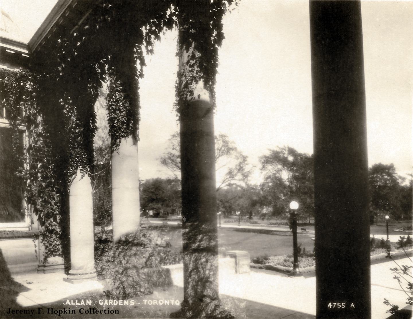 #121 Another view from within Allan Gardens, 1920.
