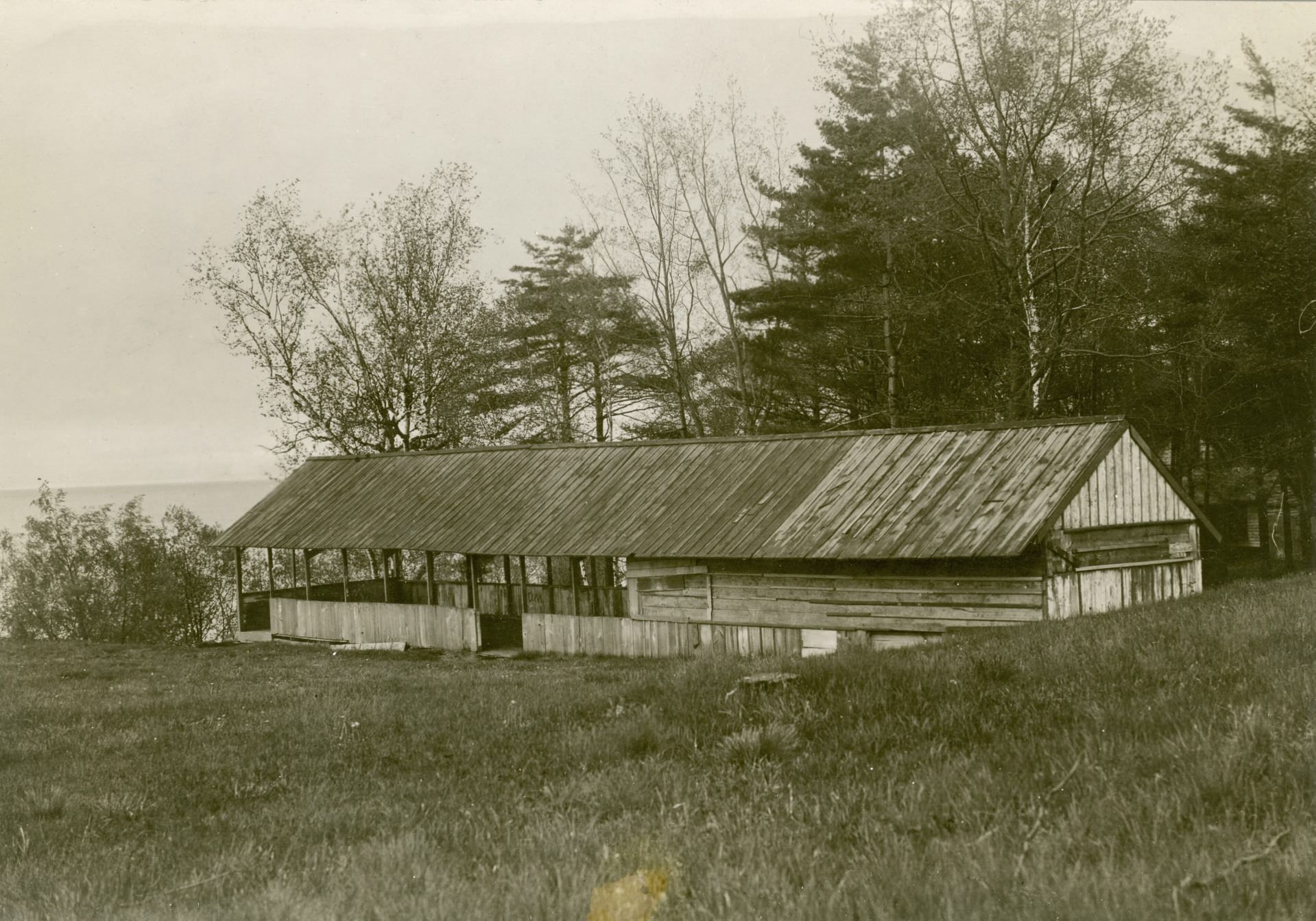 #92 The former mess hall of the Victoria Park Forest School was looking rough around the edges by the time this photo was taken in 1910. A repurposed building that was originally created for Victoria Park amusement park.