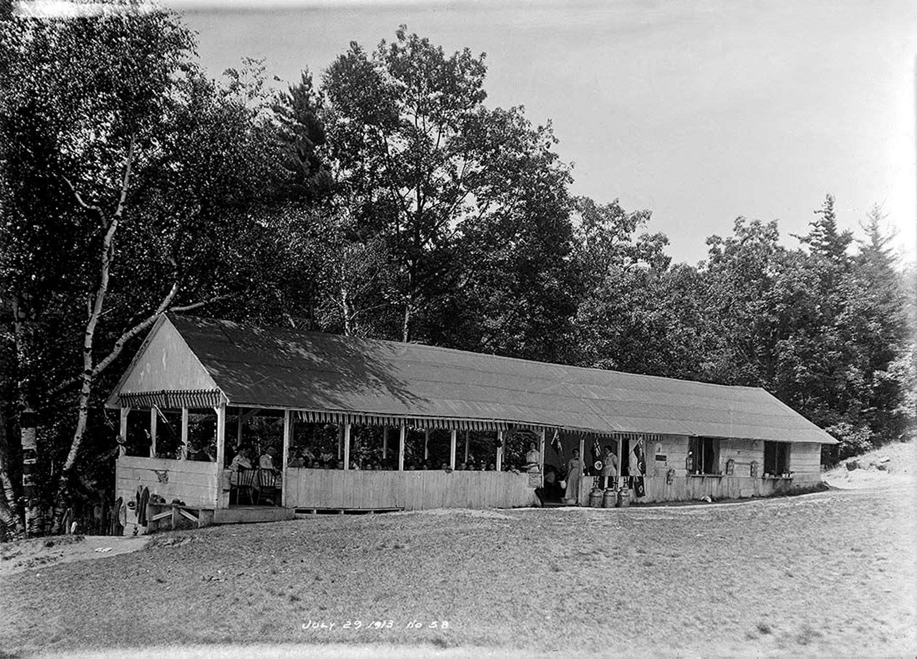 #93 Victoria Park Forest School, Mess Hall, July 29, 1913. A repurposed building, originally created for Victoria Park amusement park.