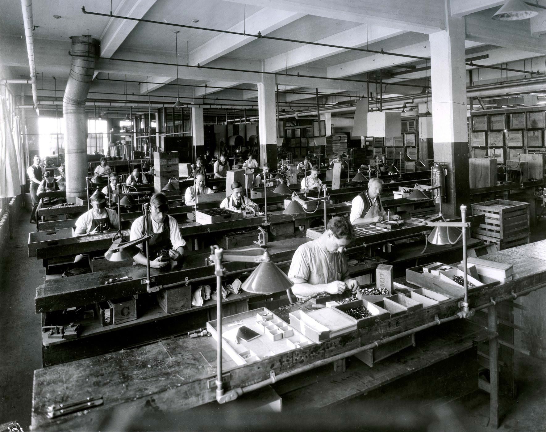 #123 Camera assembly area inside ‘Kodak Heights’ factory, 1923.