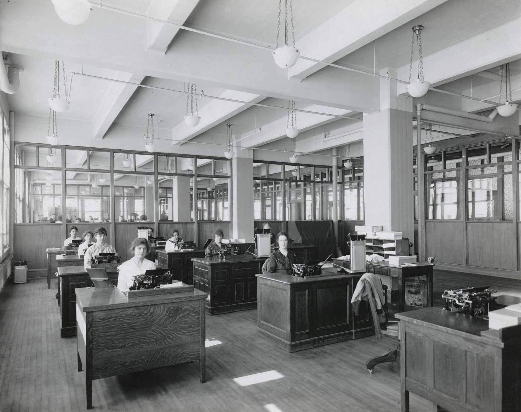 #94 Billing and entering office, ‘Kodak Heights’ 1917. Kodak of Canada headquarters, Eglinton Ave. W. & Weston Rd., Mount Dennis, Toronto.