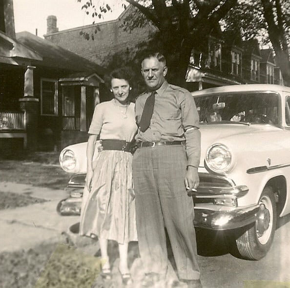 #15 People outside their house on Balfour Avenue in East York, 1950s