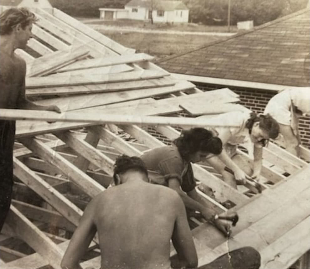 #88 Family building house on Keele Street, 1970s