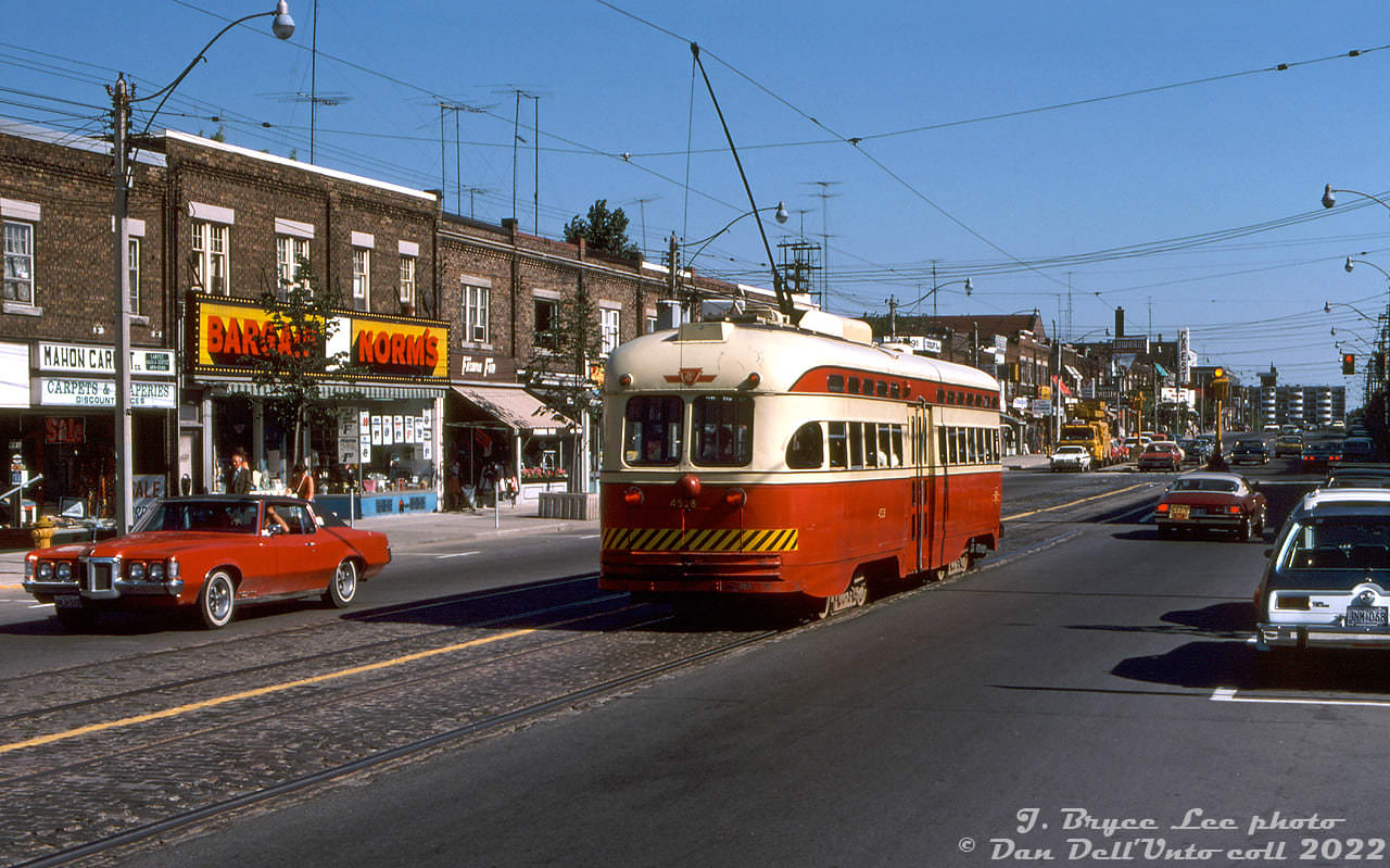 #89 A busy day along Mount Pleasant Road near Manor during the last few days of streetcar operation in July 1976
