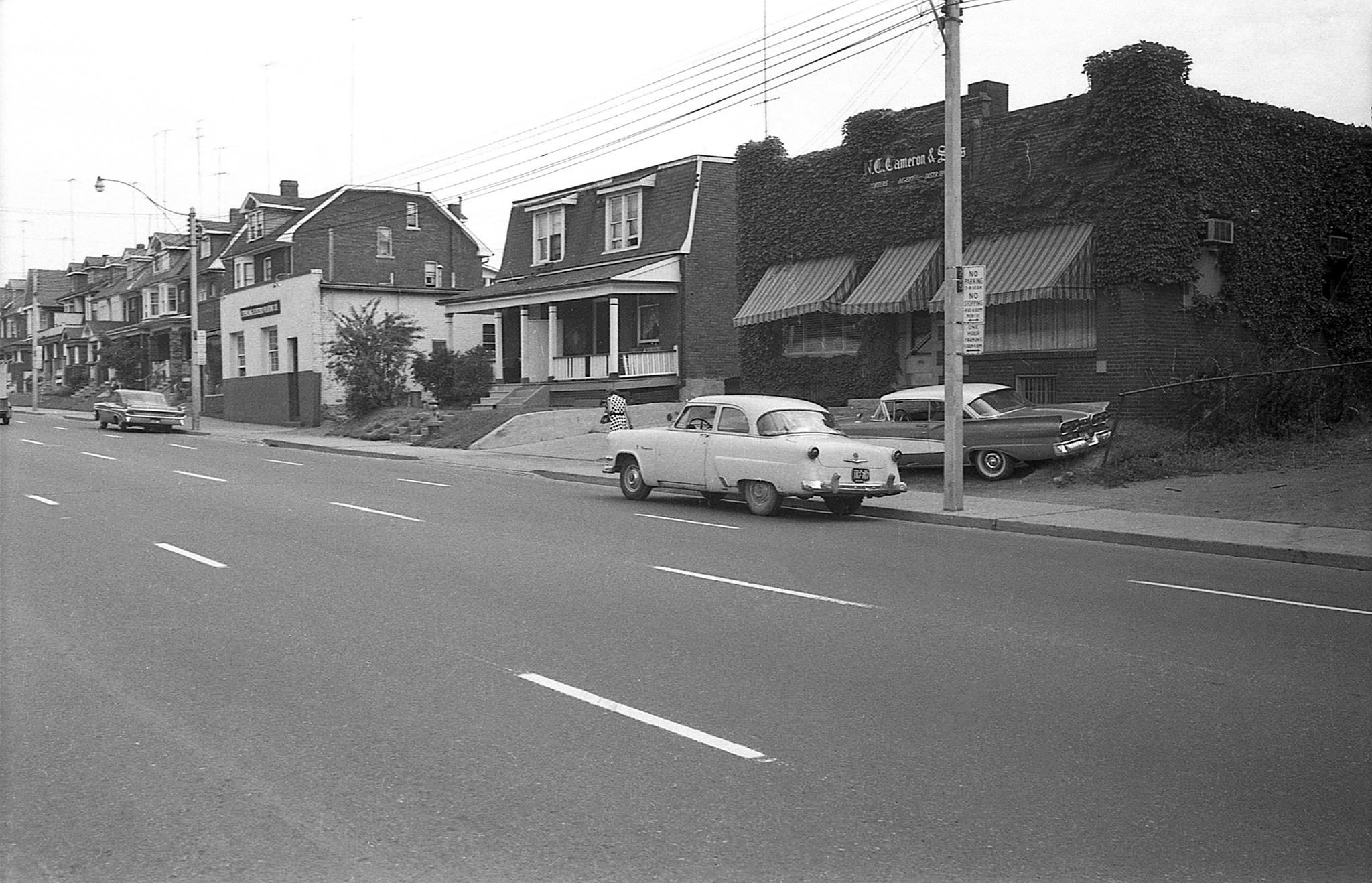 #9 N C Cameron & Sons, (Importers) 919 Dufferin St., 1960s. This is on the NE corner of Dufferin and Dufferin Park Ave. Now an apartment building. Houses to the north still stand.