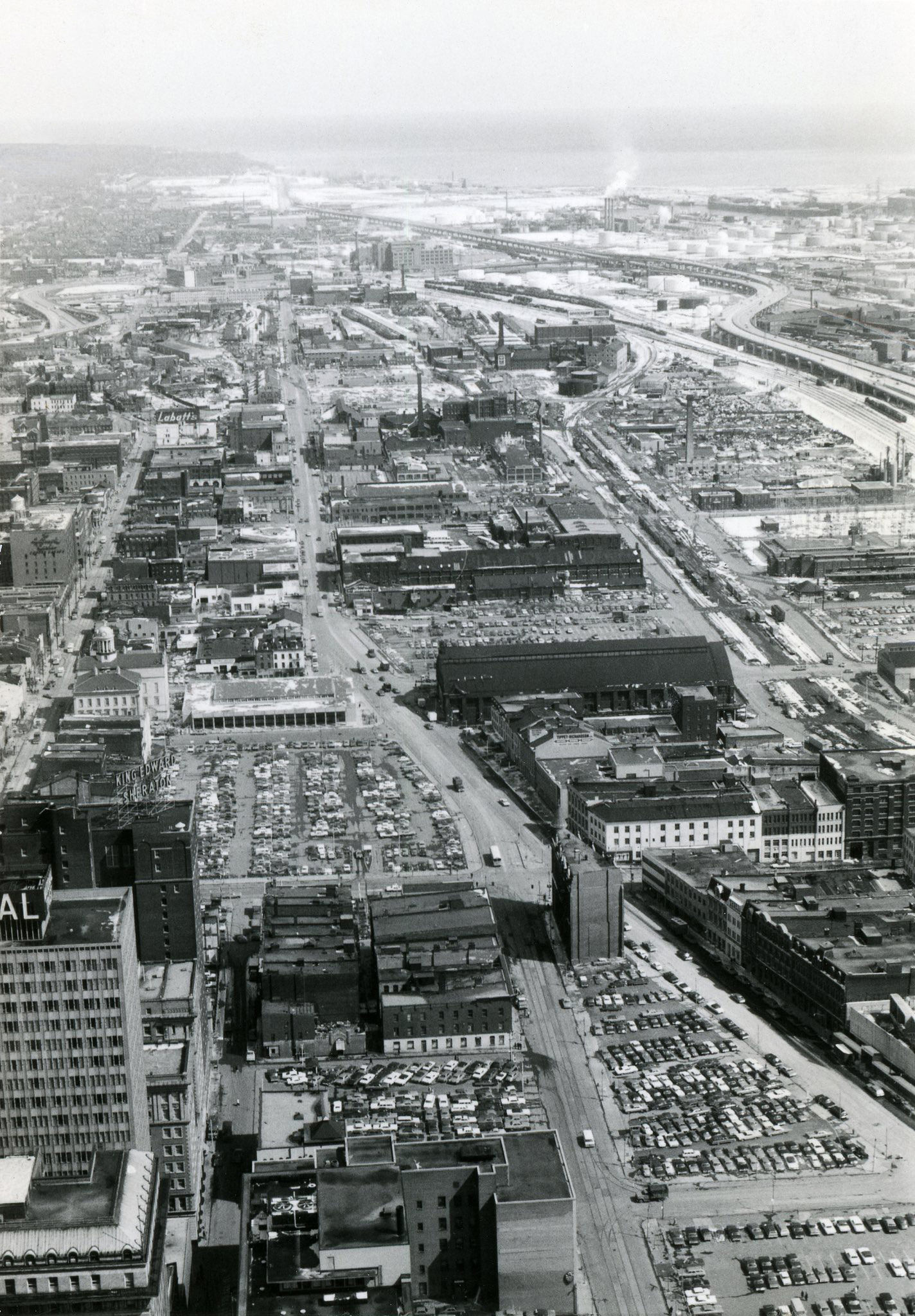 #91 Looking east along Front Street East, late 1960s.