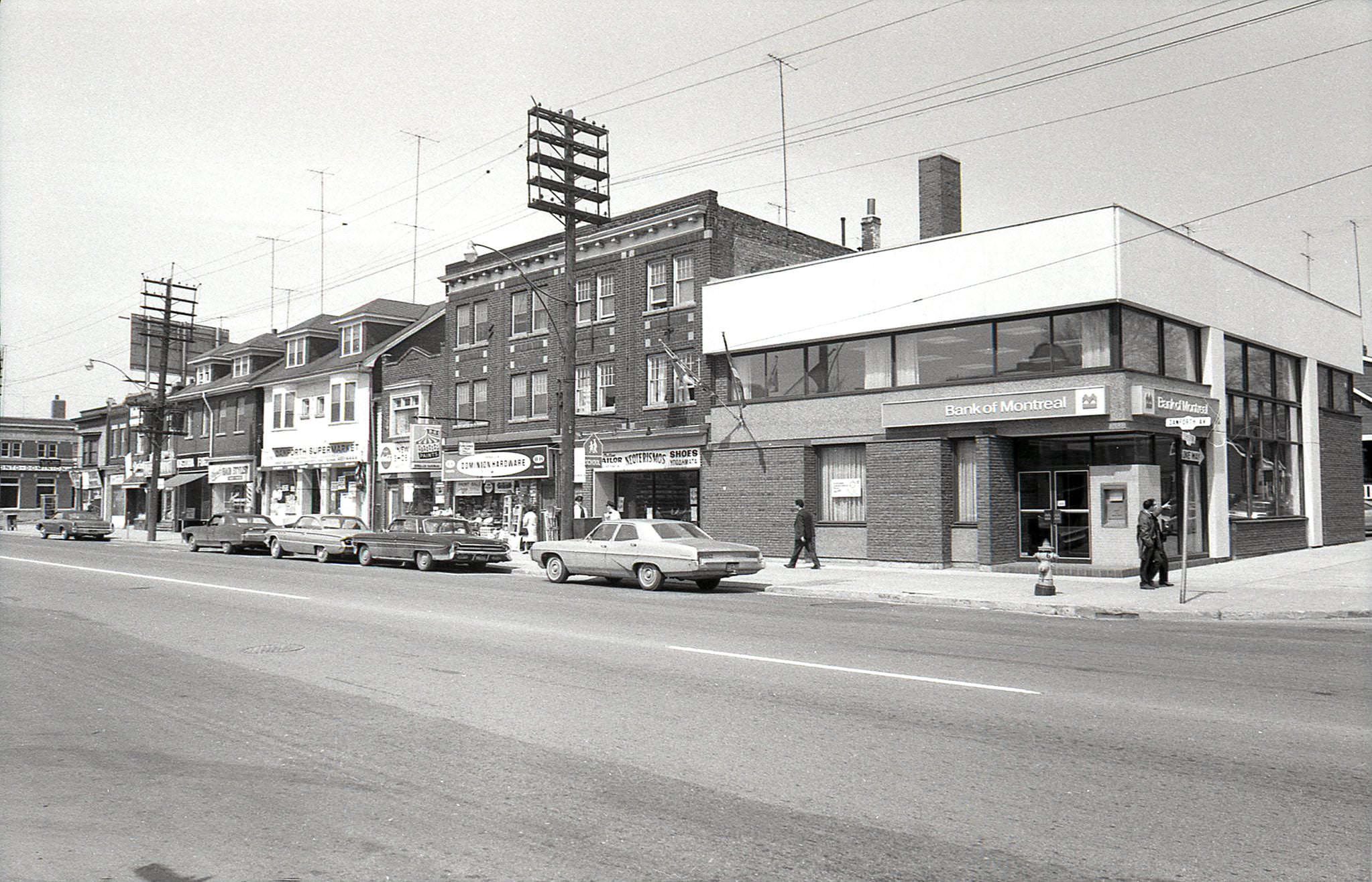 #111 Northwest corner of Danforth and Ferrier Ave., April 1969.