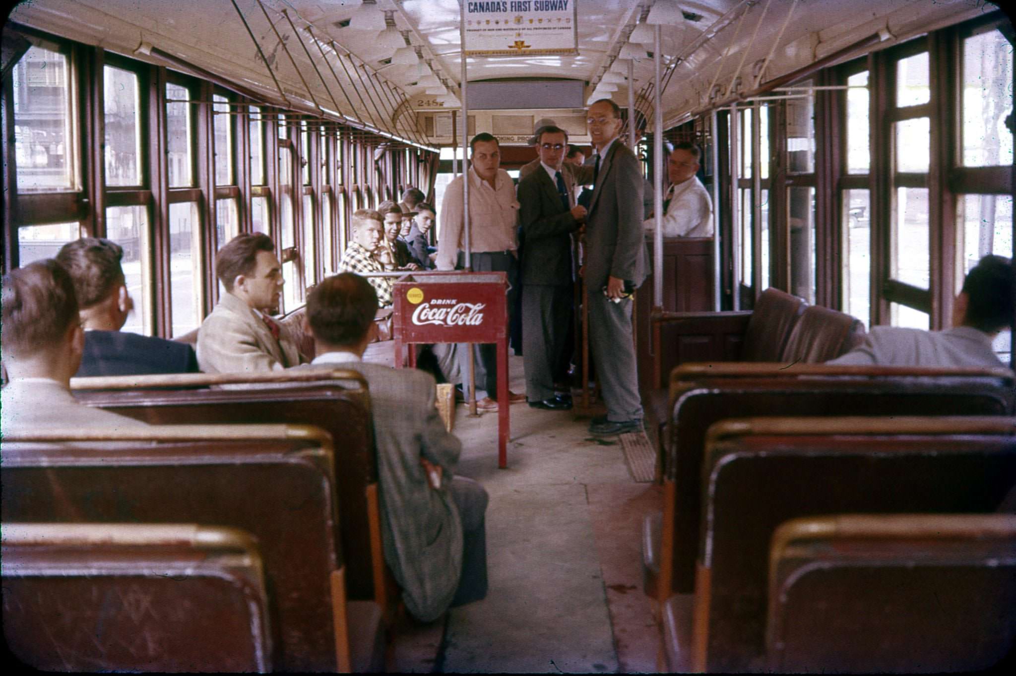 #31 TTC Streetcar 2482 interior view during a fan trip – 12th of June 1955