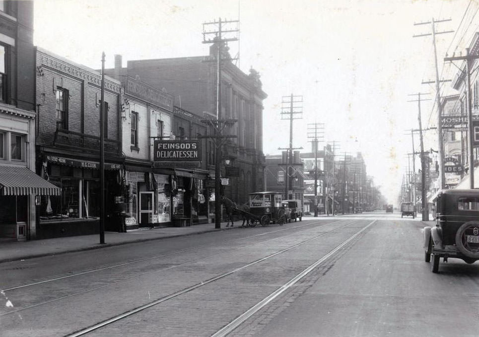 #72 Feinsod’s Delicatessen – 691 Yonge Street view is looking southeast, 1929