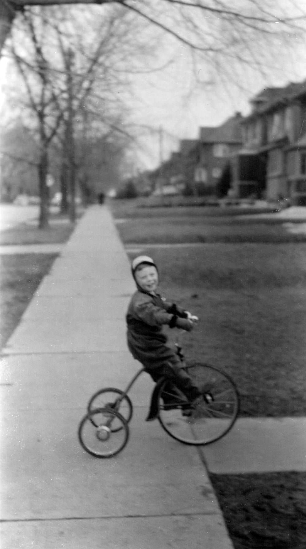 #10 Riding my wheels on St. Clements Ave., 1950