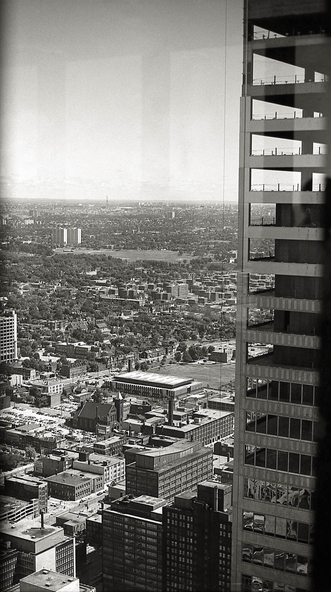 #108 A view looking north east from the TD Centre, 1971.