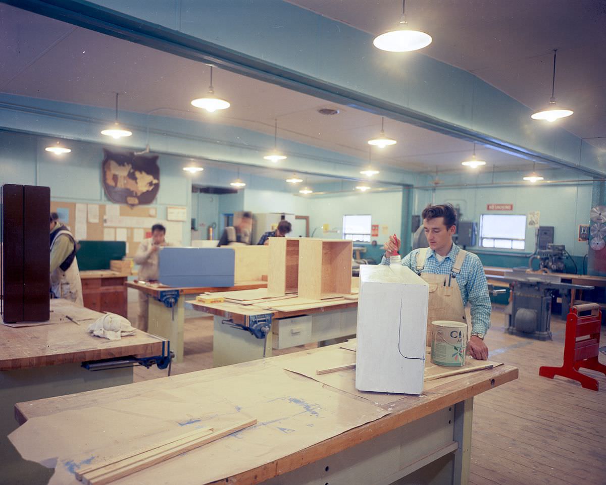 #5 Carpentry class, Fort McMurray Vocational School, Fort McMurray, Alberta.
